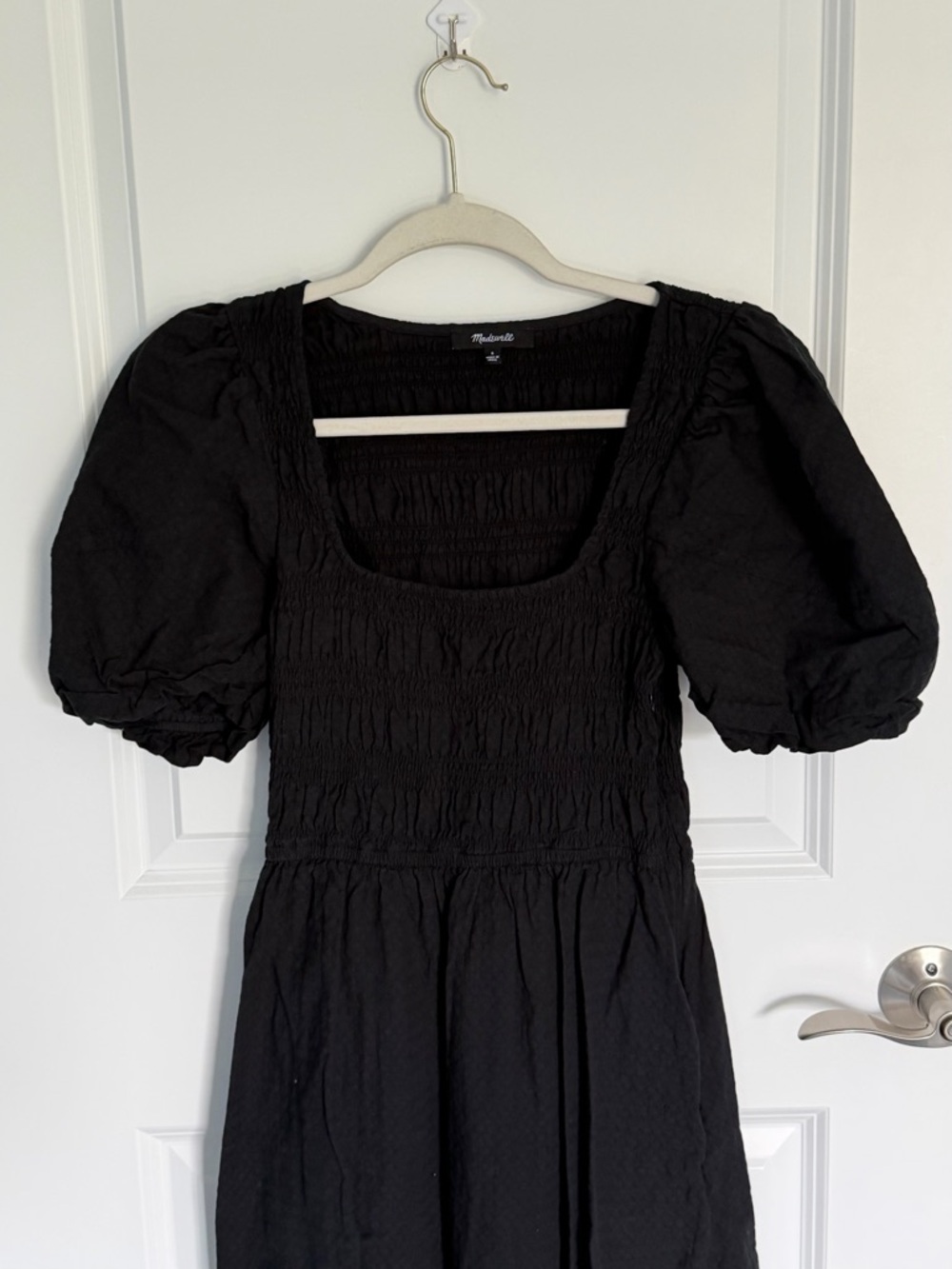 Madewell True Black Lucie Puff-Sleeve Midi Dress Size 6 - 54586 - Picture 3 of 16